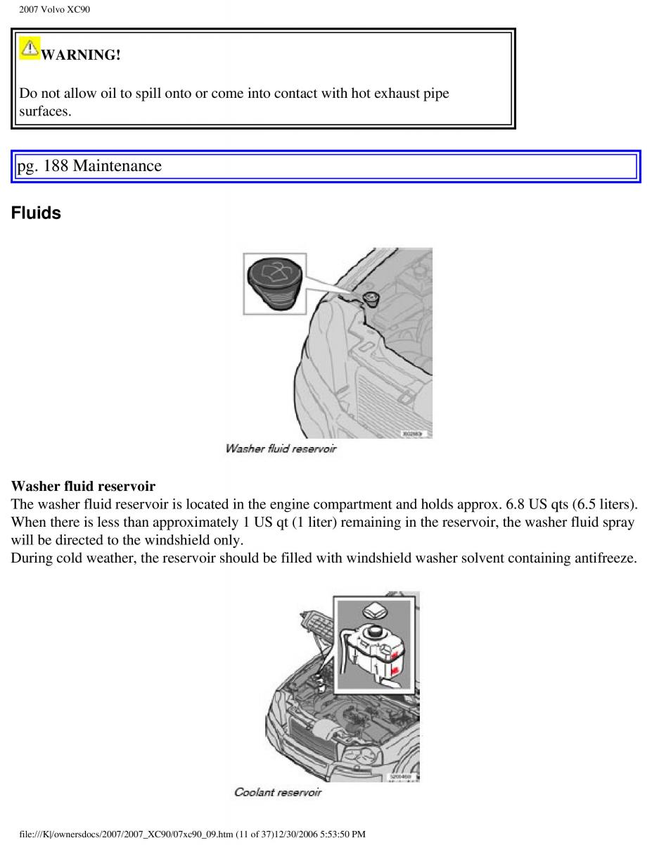 manual Volvo XC90 Volvo XC90 I 1 owners manual / page 197