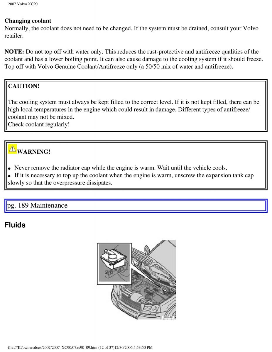 manual Volvo XC90 Volvo XC90 I 1 owners manual / page 198