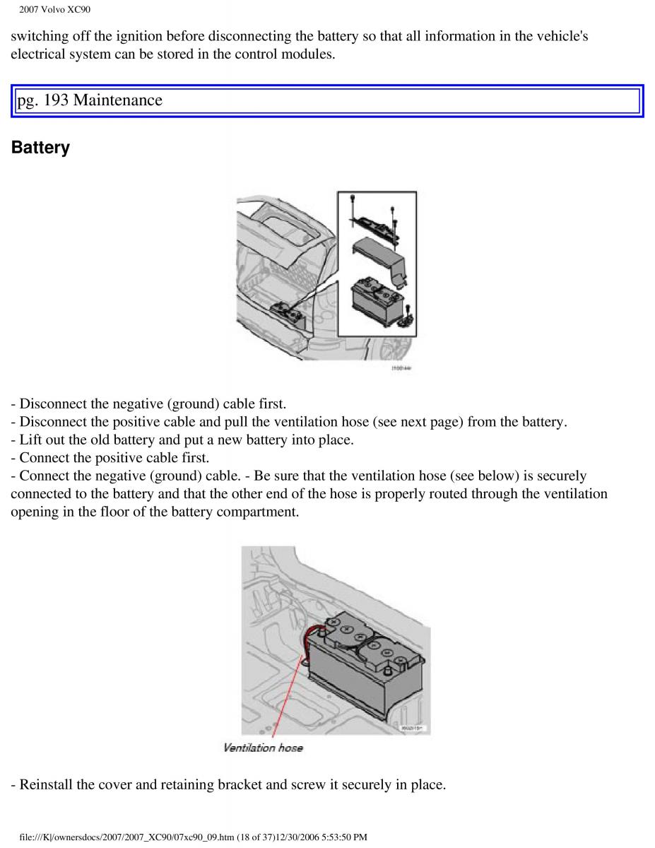 manual Volvo XC90 Volvo XC90 I 1 owners manual / page 204