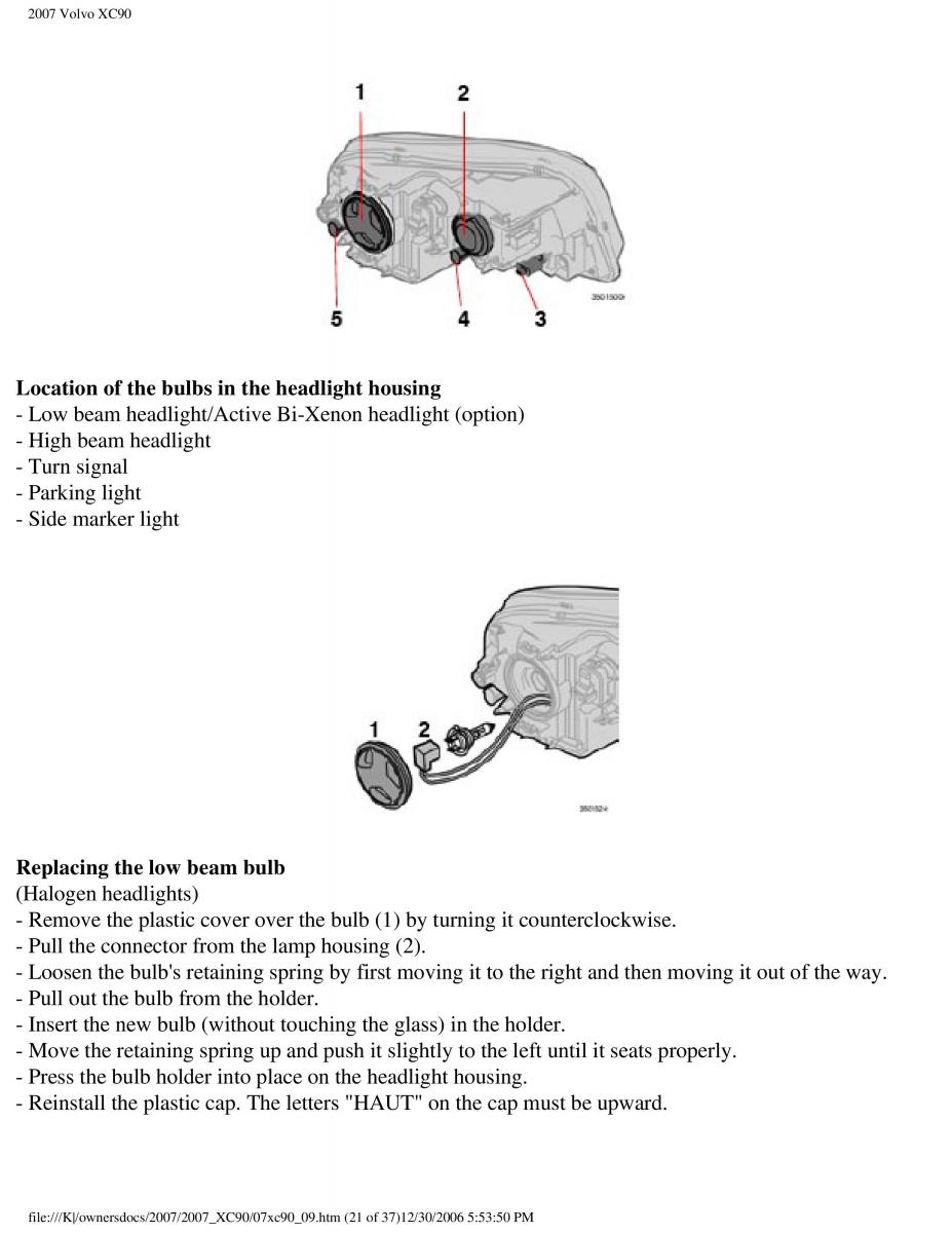 manual Volvo XC90 Volvo XC90 I 1 owners manual / page 207