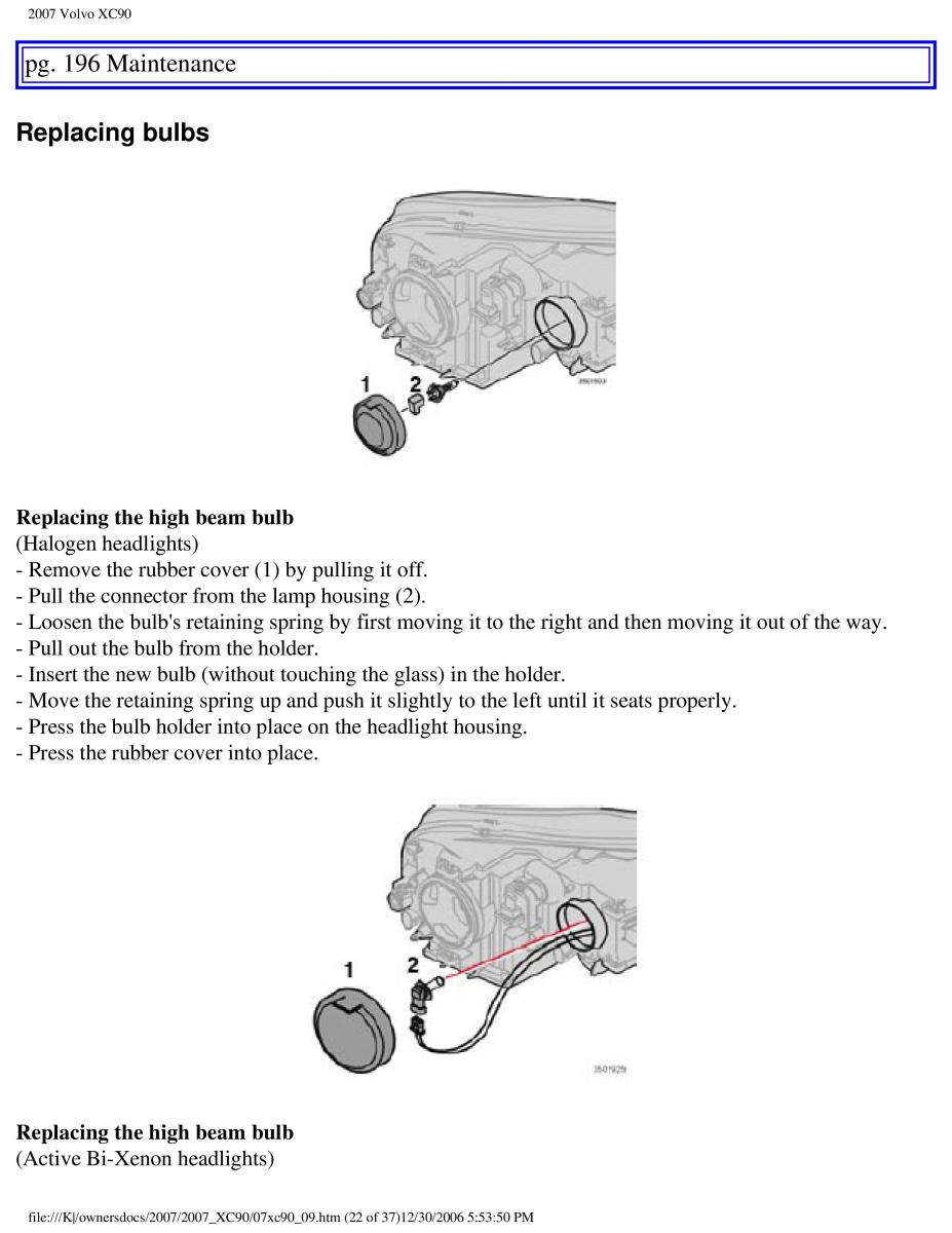 manual Volvo XC90 Volvo XC90 I 1 owners manual / page 208