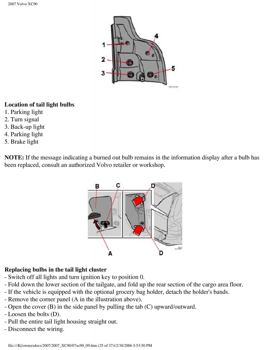 manual Volvo XC90 Volvo XC90 I 1 owners manual / page 211