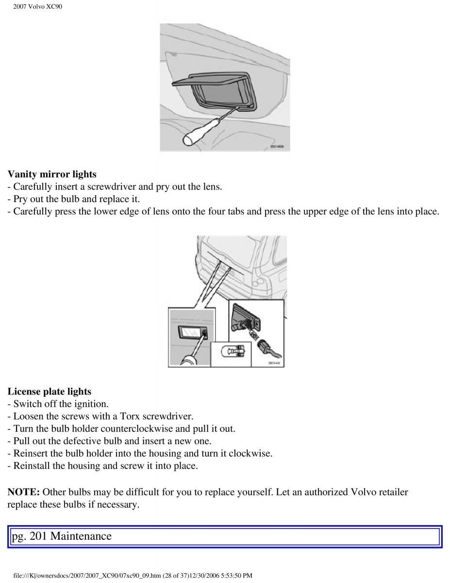 manual Volvo XC90 Volvo XC90 I 1 owners manual / page 214