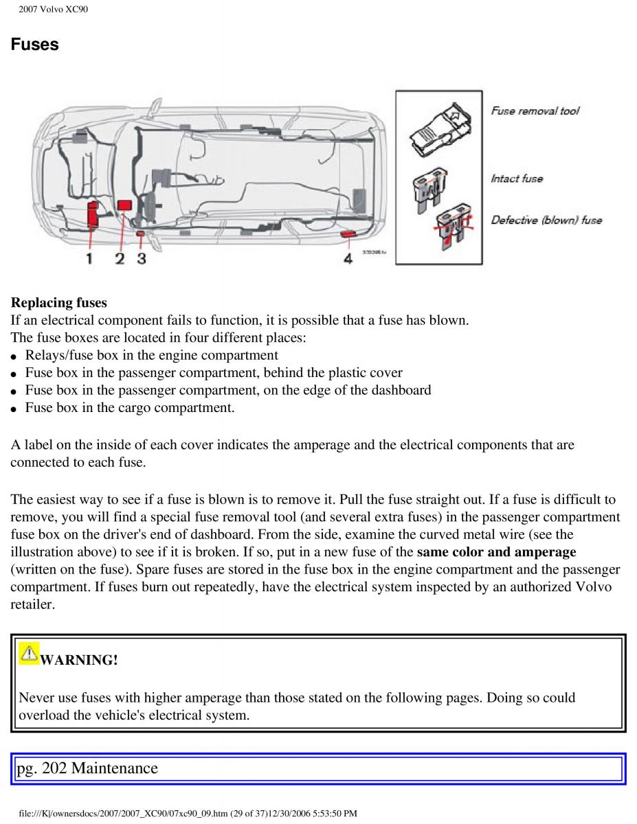 manual Volvo XC90 Volvo XC90 I 1 owners manual / page 215