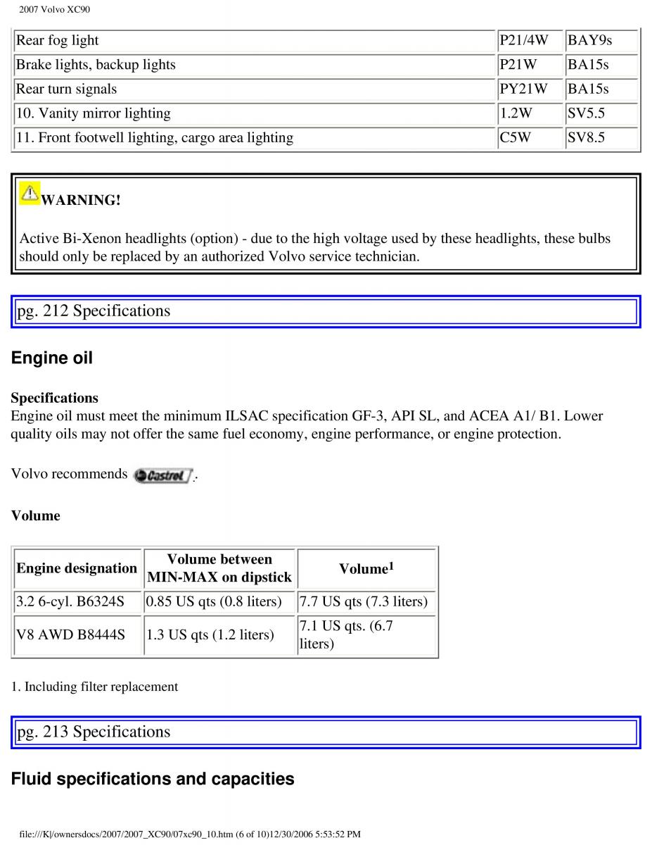 manual Volvo XC90 Volvo XC90 I 1 owners manual / page 229