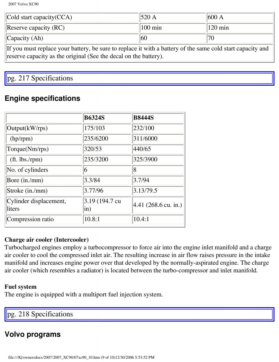 manual Volvo XC90 Volvo XC90 I 1 owners manual / page 232