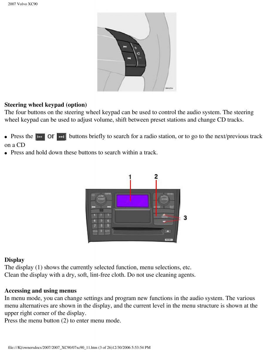 manual Volvo XC90 Volvo XC90 I 1 owners manual / page 236