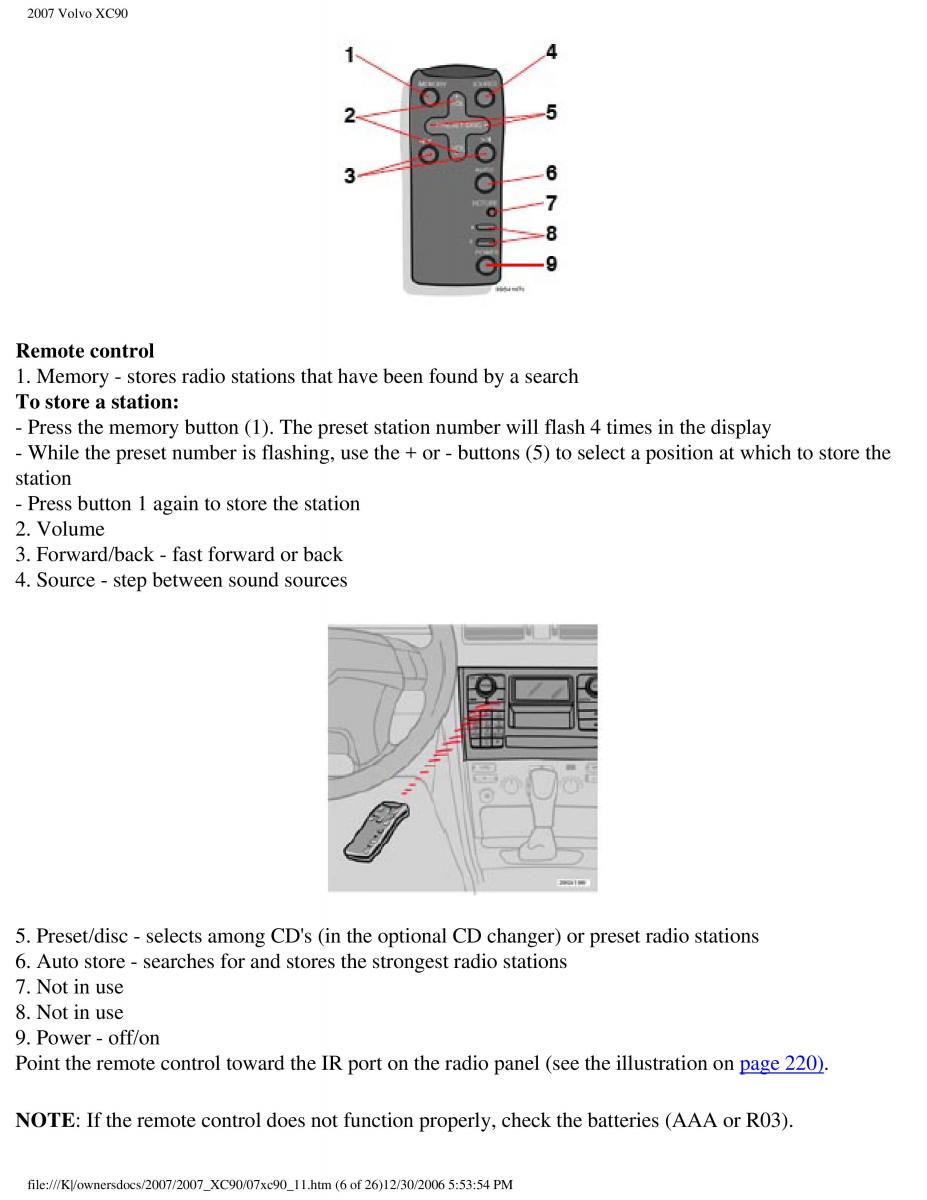 manual Volvo XC90 Volvo XC90 I 1 owners manual / page 239