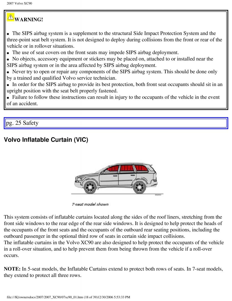 manual Volvo XC90 Volvo XC90 I 1 owners manual / page 25