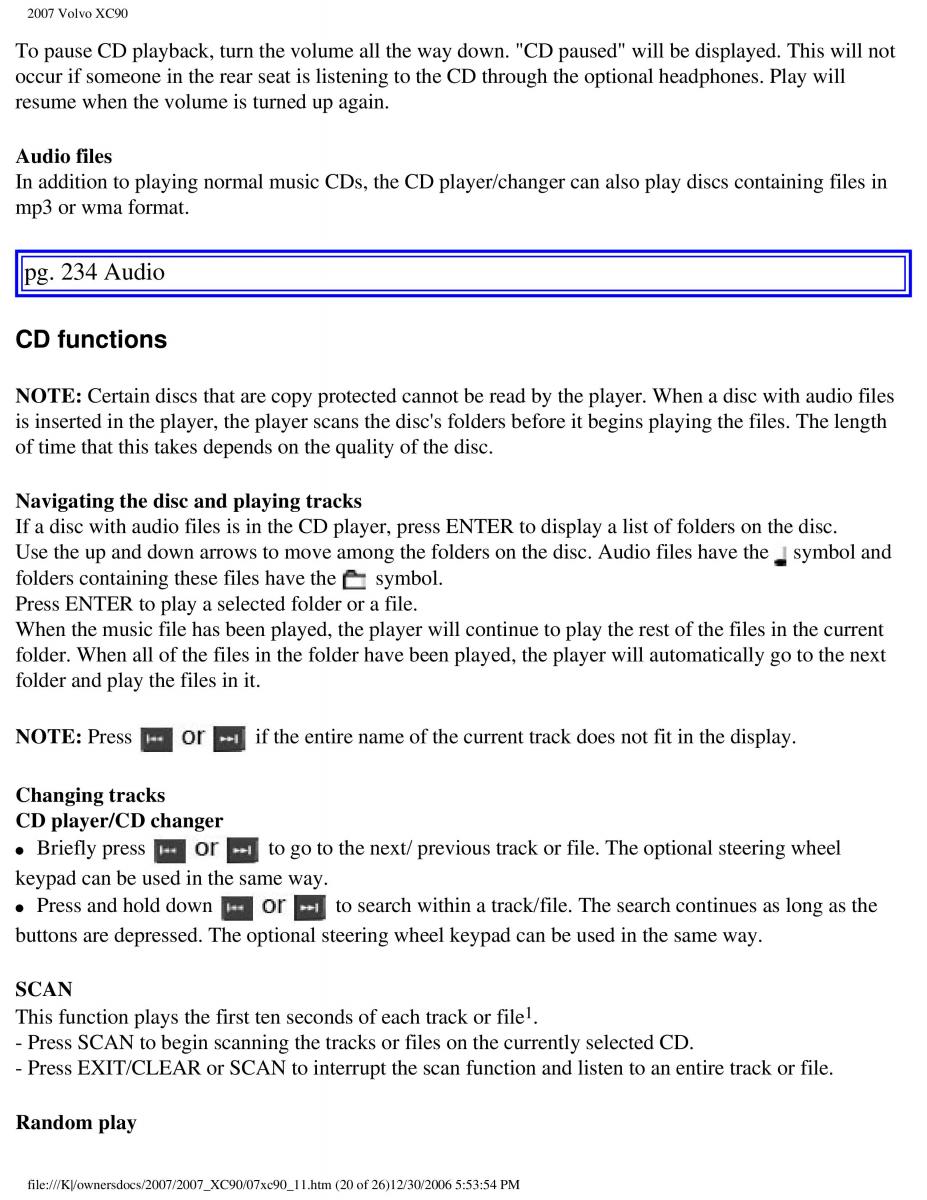 manual Volvo XC90 Volvo XC90 I 1 owners manual / page 253