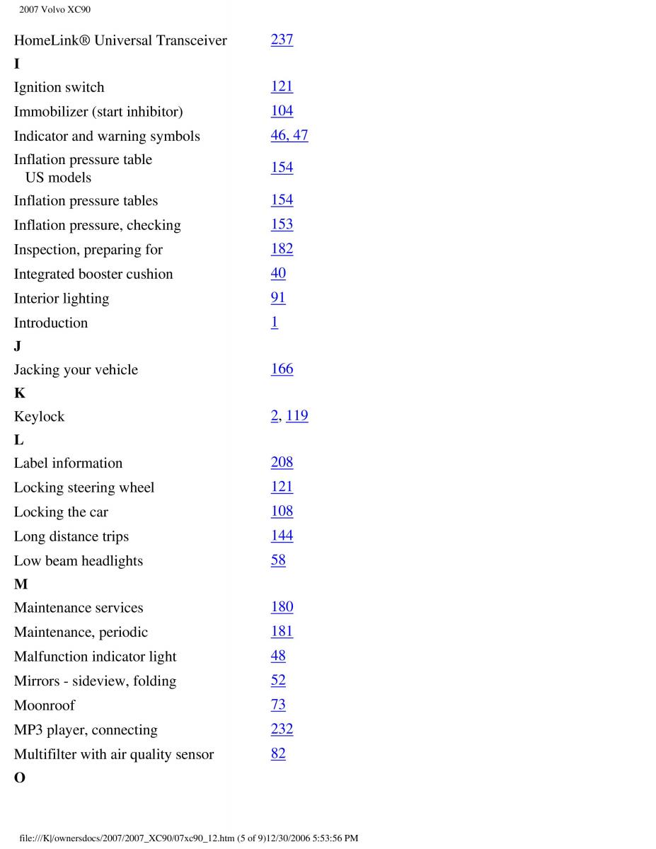 Volvo XC90 I 1 owners manual / page 264