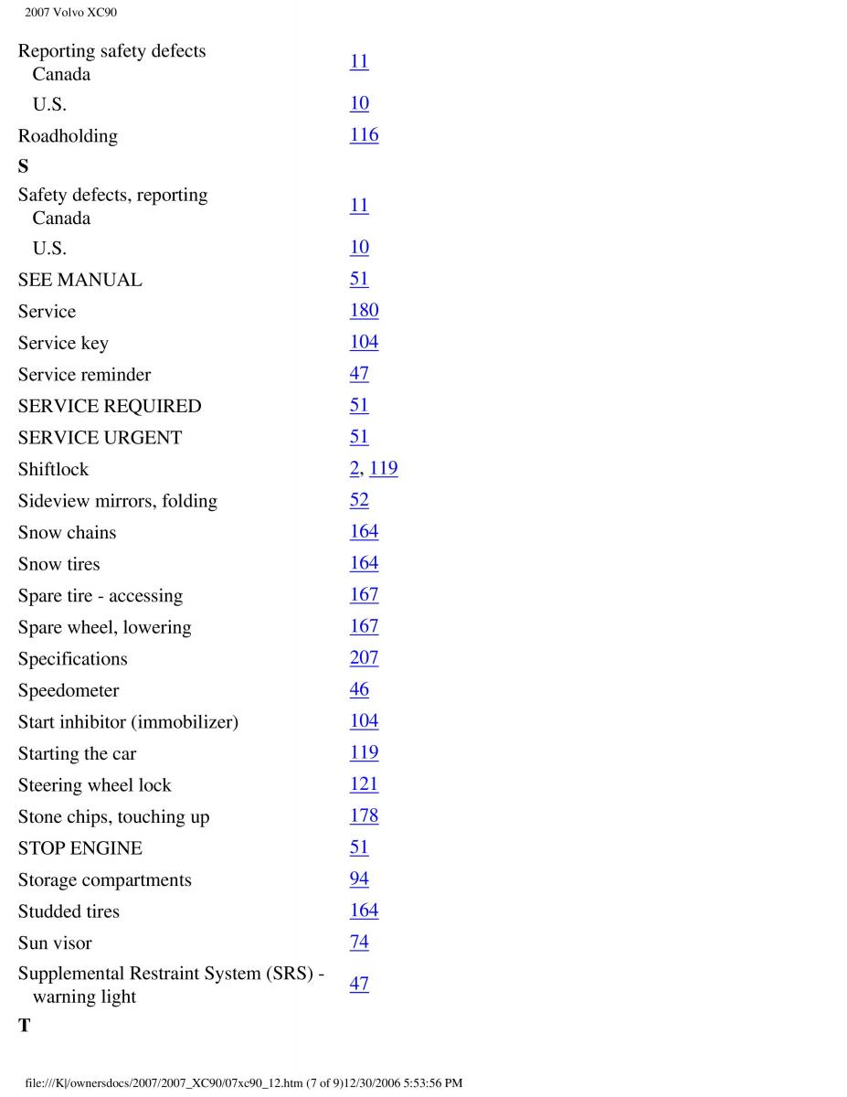 Volvo XC90 I 1 owners manual / page 266