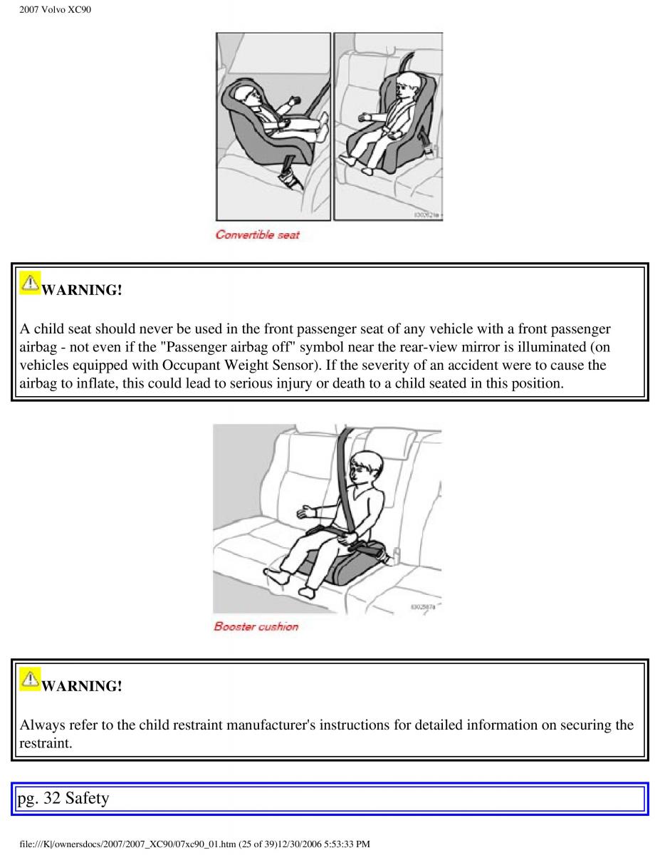 manual Volvo XC90 Volvo XC90 I 1 owners manual / page 32