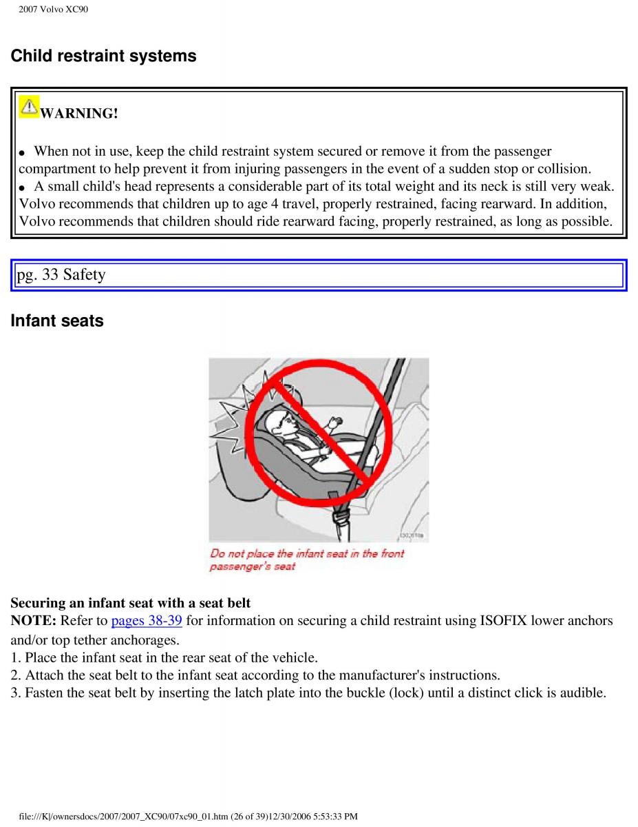 manual Volvo XC90 Volvo XC90 I 1 owners manual / page 33