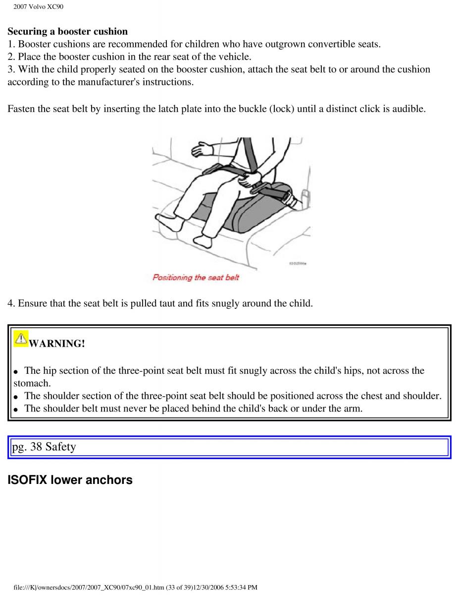 manual Volvo XC90 Volvo XC90 I 1 owners manual / page 40