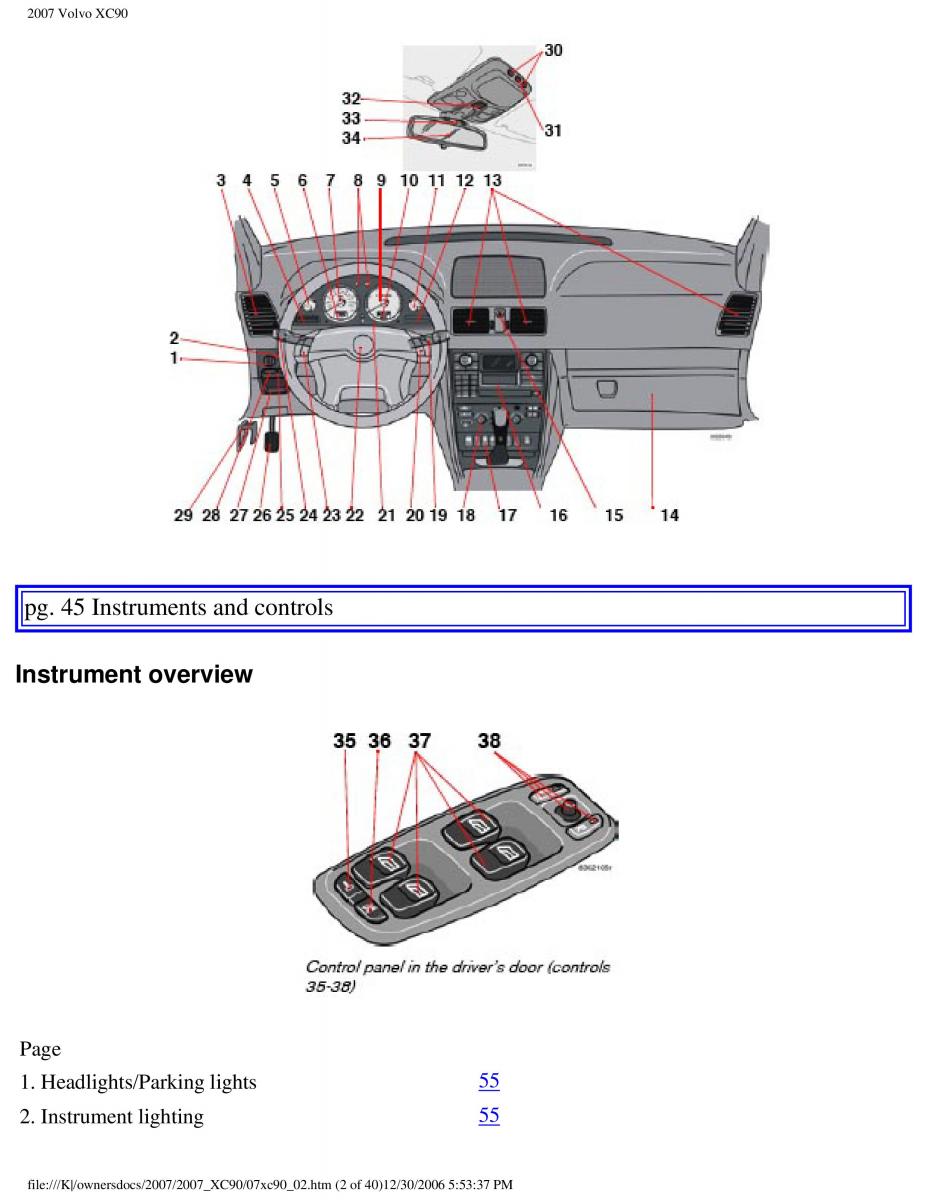 manual Volvo XC90 Volvo XC90 I 1 owners manual / page 48