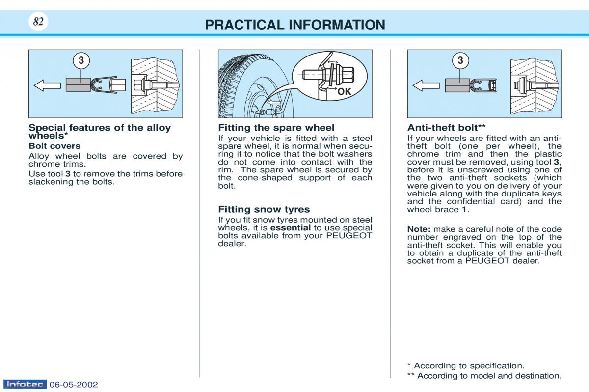 Peugeot 106 owners manual / page 85