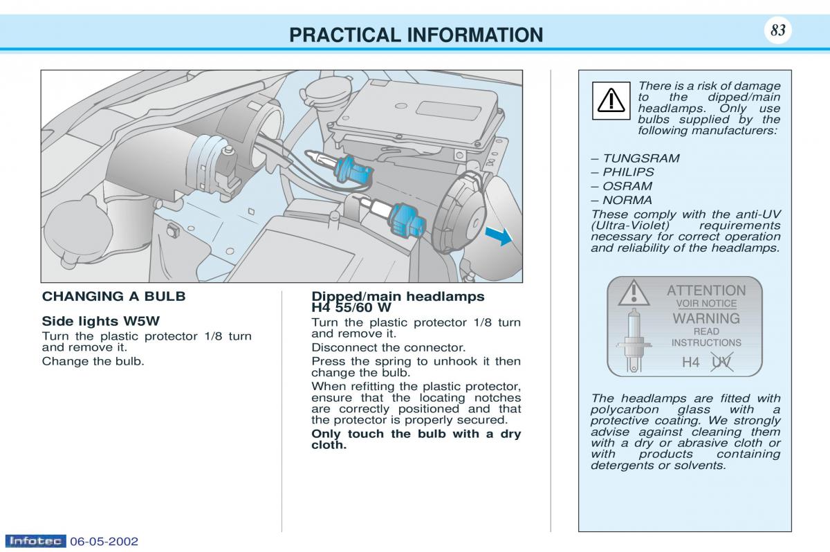 Peugeot 106 owners manual / page 86