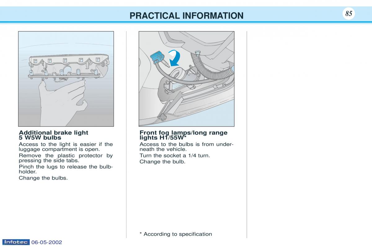 Peugeot 106 owners manual / page 88