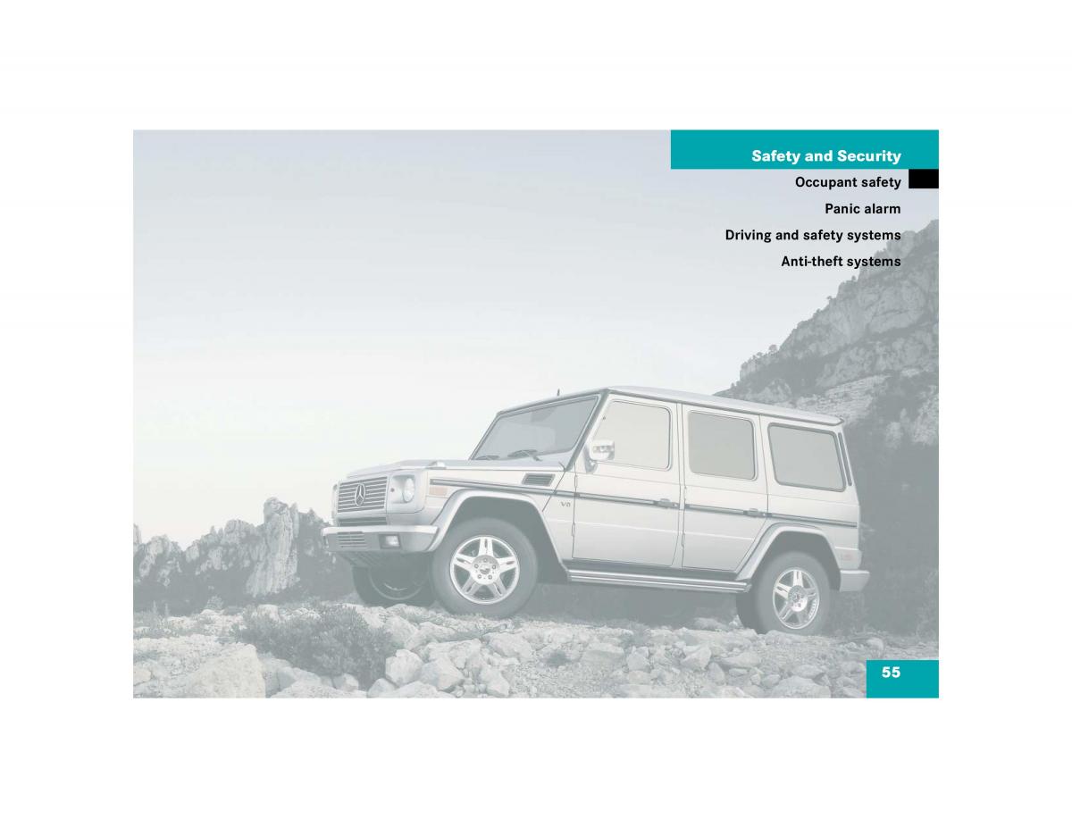 Mercedes Benz G500 G55 AMG owners manual / page 55