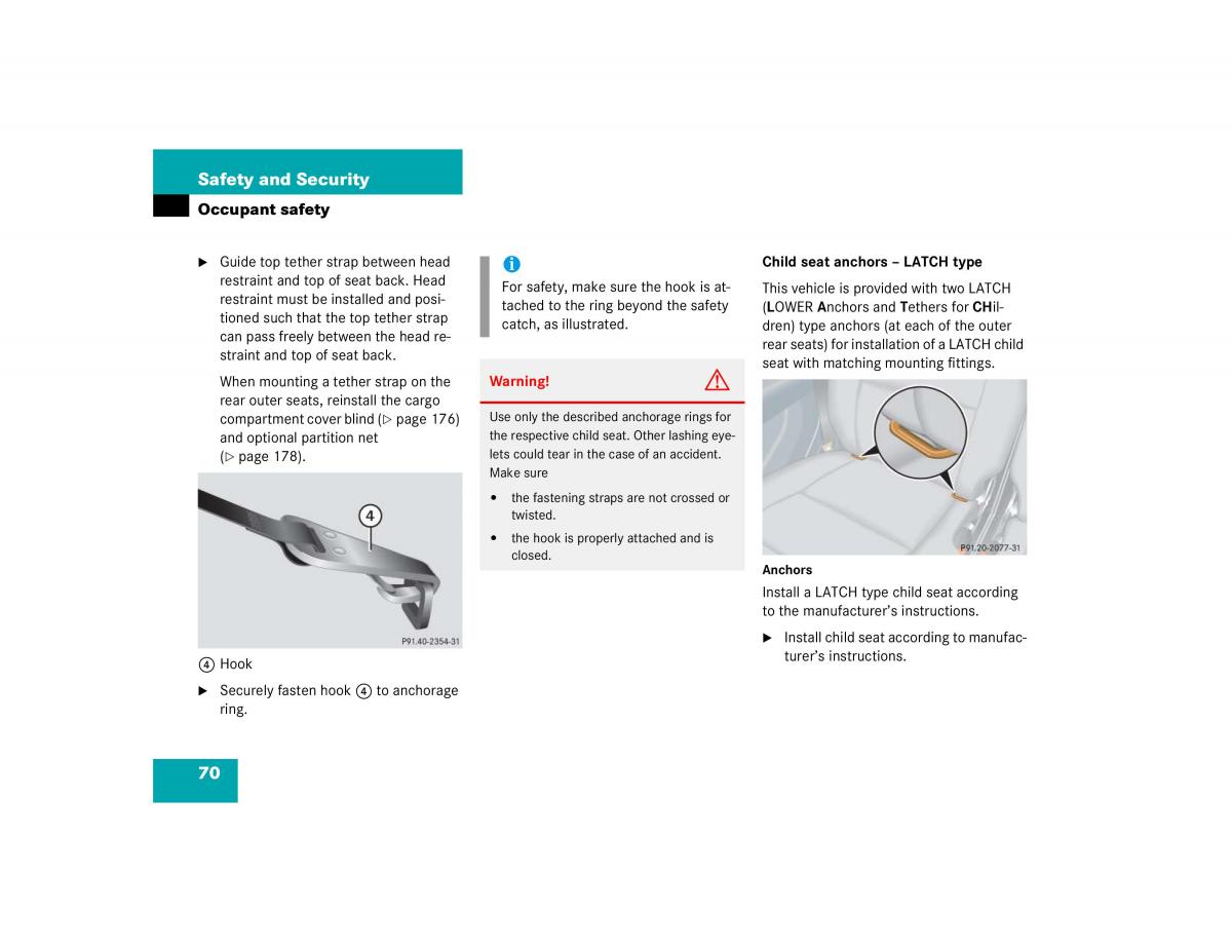 Mercedes Benz G500 G55 AMG owners manual / page 70