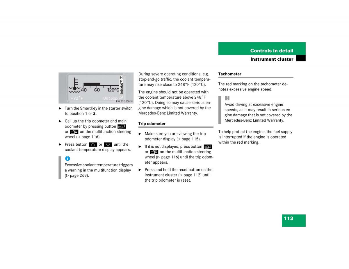 Mercedes Benz G500 G55 AMG owners manual / page 113