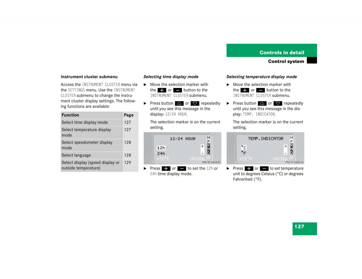 Mercedes Benz G500 G55 AMG owners manual / page 127