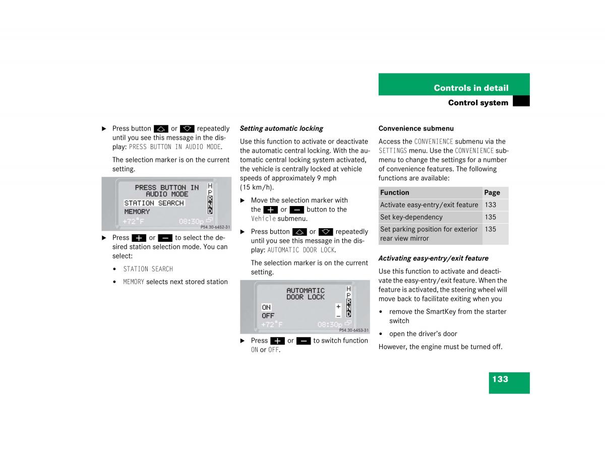 Mercedes Benz G500 G55 AMG owners manual / page 133