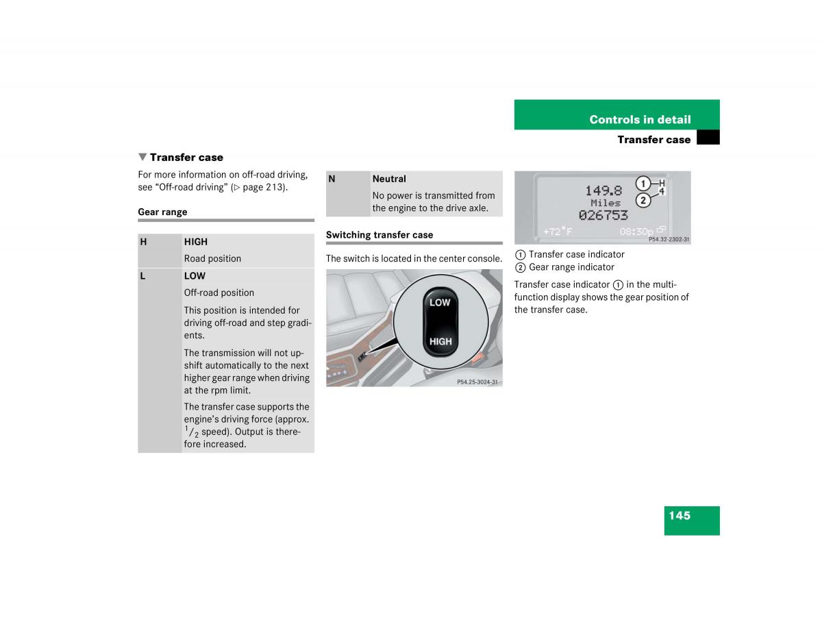 Mercedes Benz G500 G55 AMG owners manual / page 145