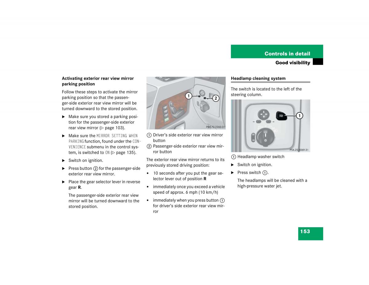 Mercedes Benz G500 G55 AMG owners manual / page 153