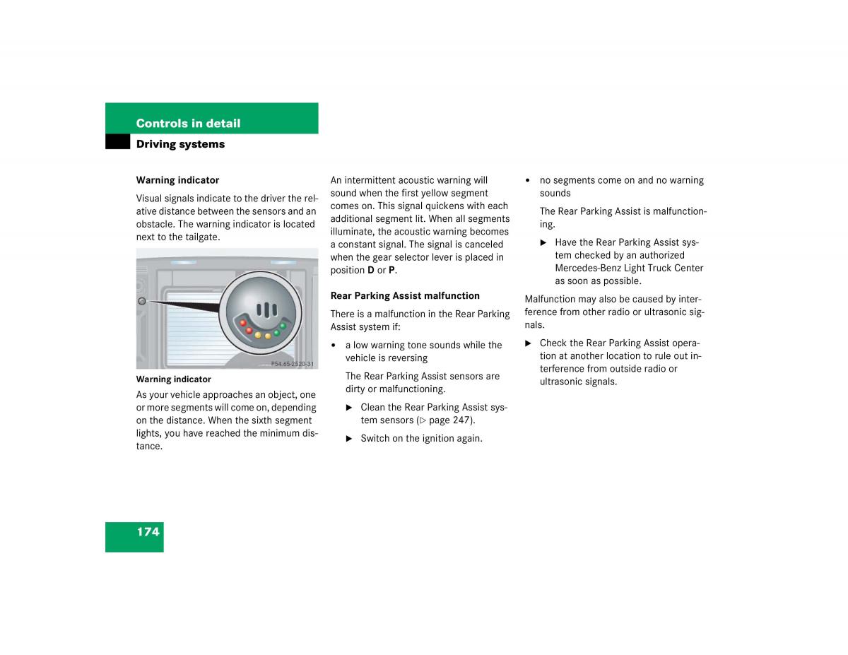 Mercedes Benz G500 G55 AMG owners manual / page 174