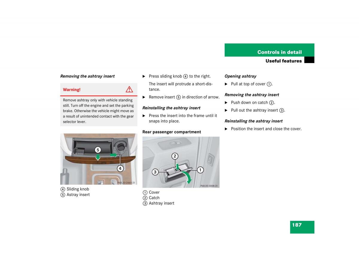 Mercedes Benz G500 G55 AMG owners manual / page 187