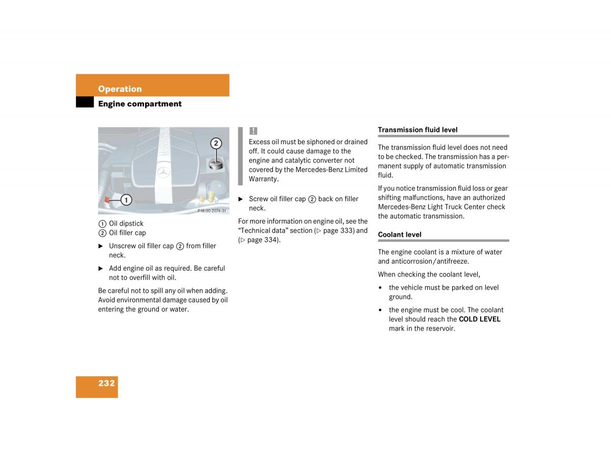 Mercedes Benz G500 G55 AMG owners manual / page 232