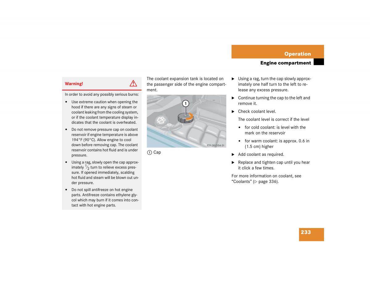 Mercedes Benz G500 G55 AMG owners manual / page 233