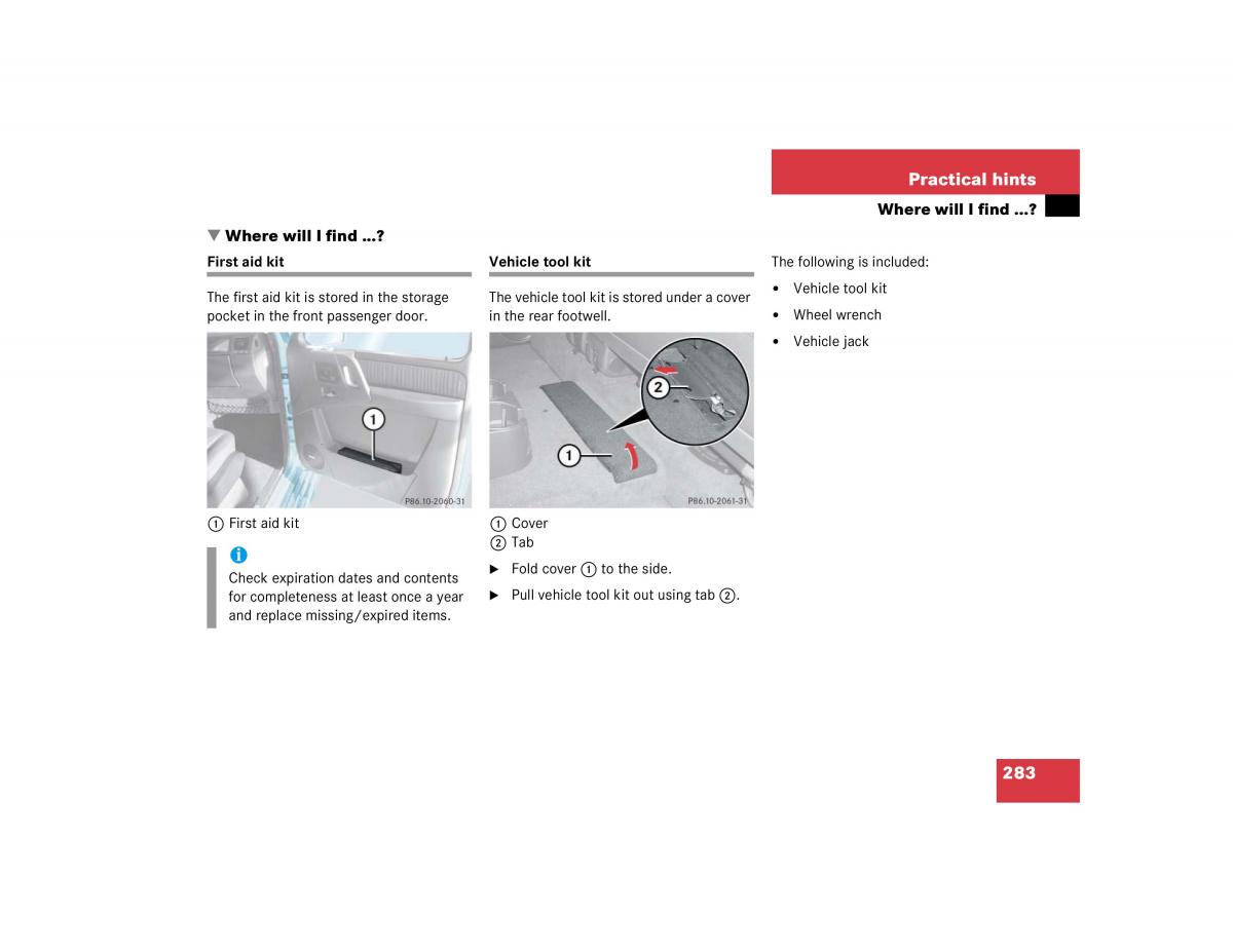 Mercedes Benz G500 G55 AMG owners manual / page 283