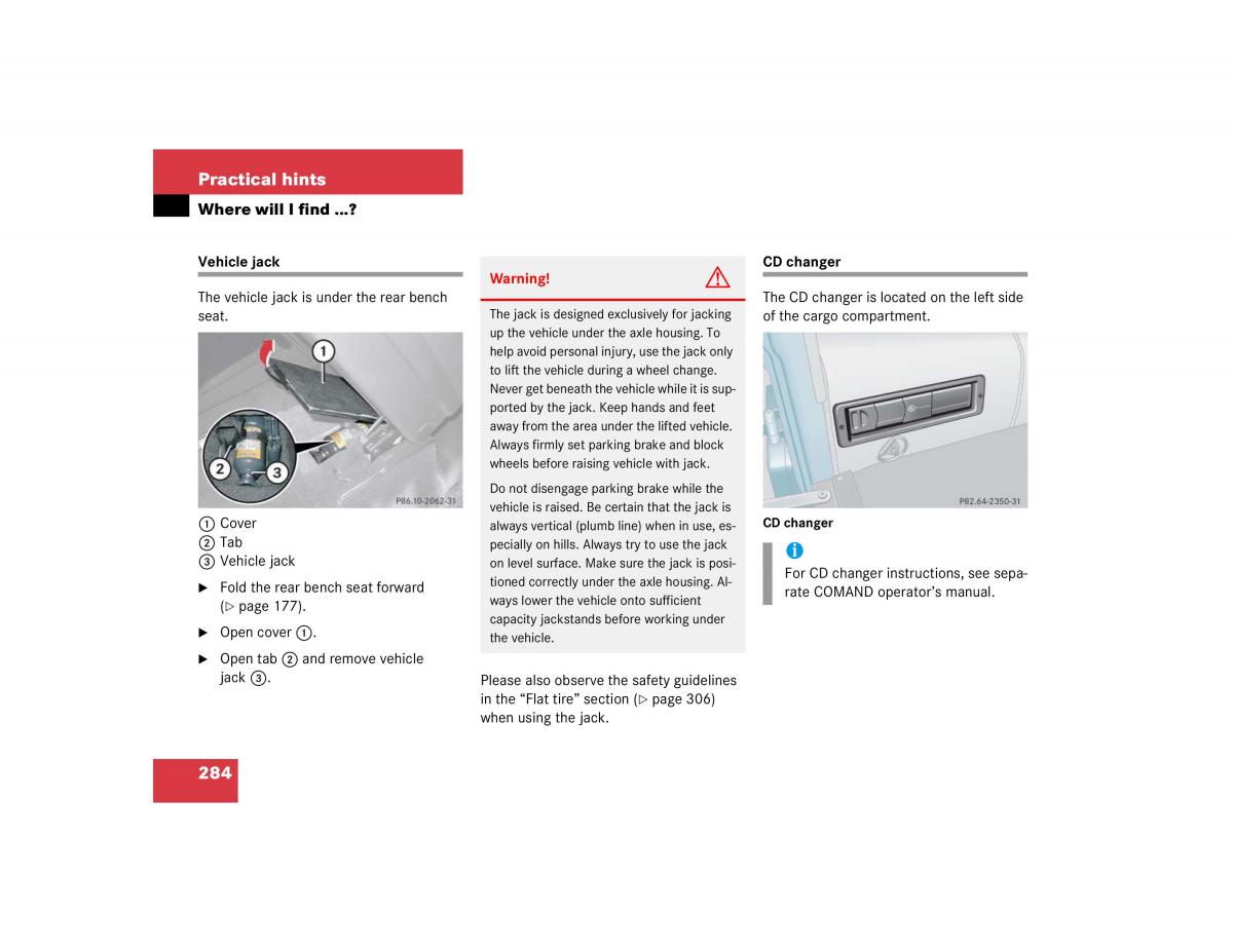 Mercedes Benz G500 G55 AMG owners manual / page 284