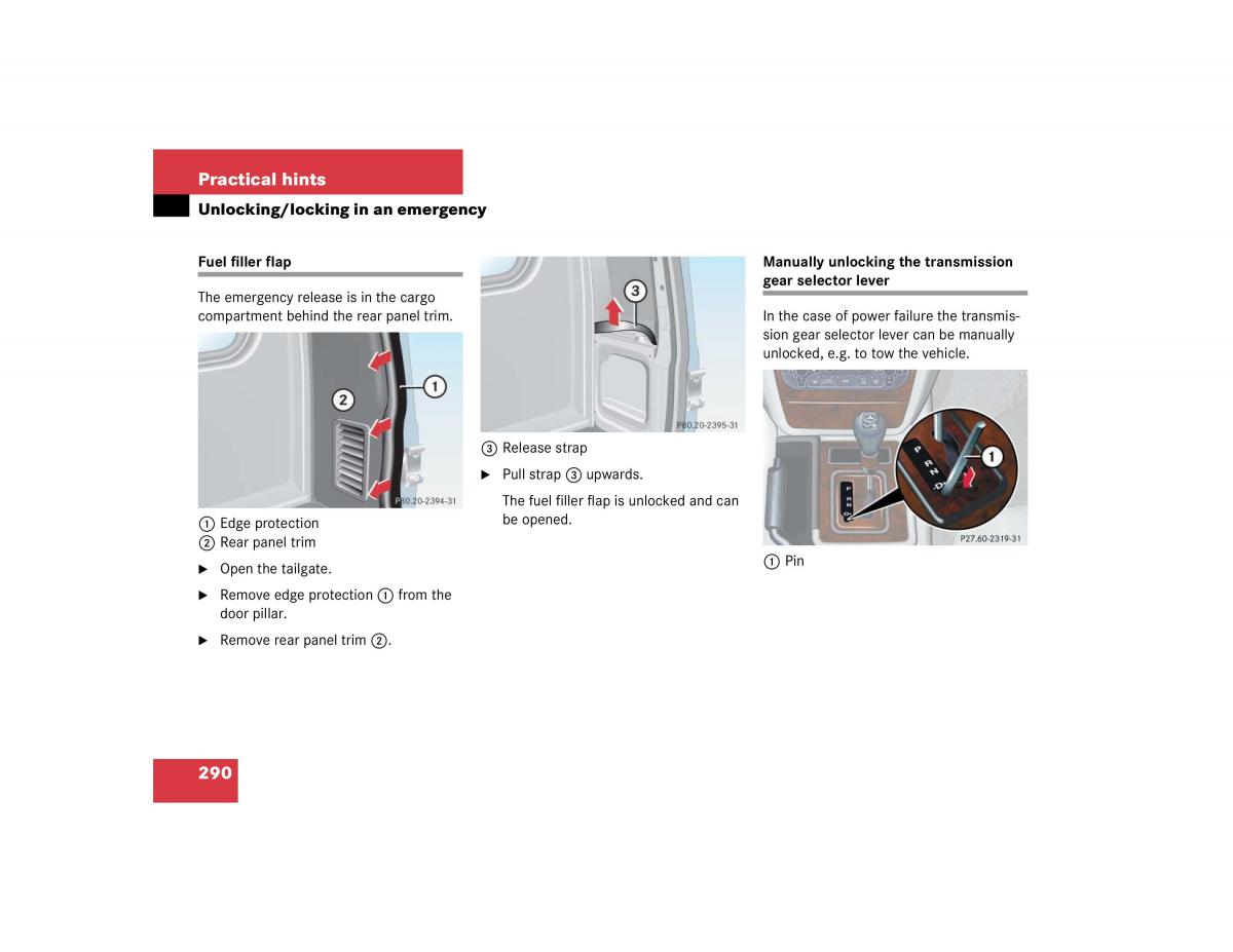 Mercedes Benz G500 G55 AMG owners manual / page 290