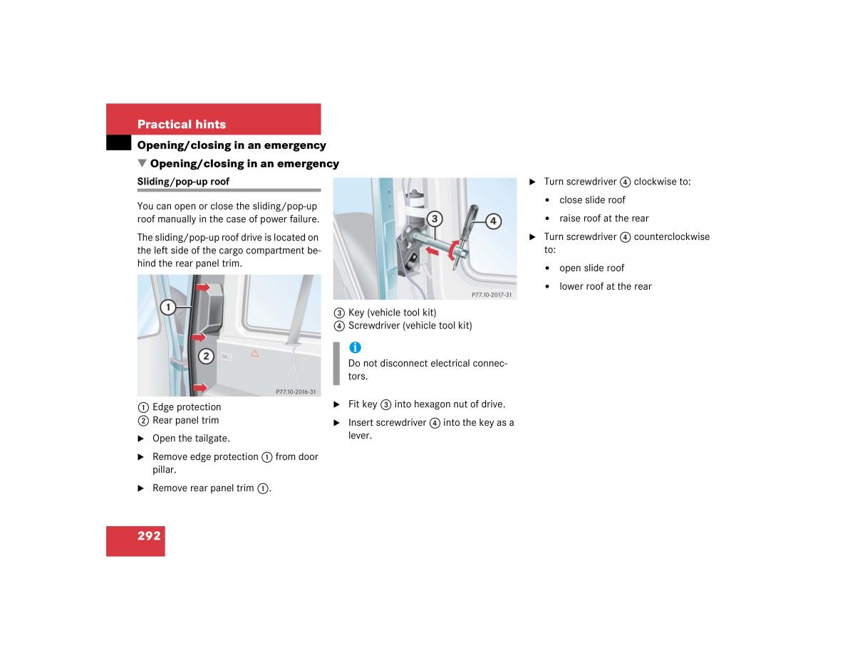 Mercedes Benz G500 G55 AMG owners manual / page 292