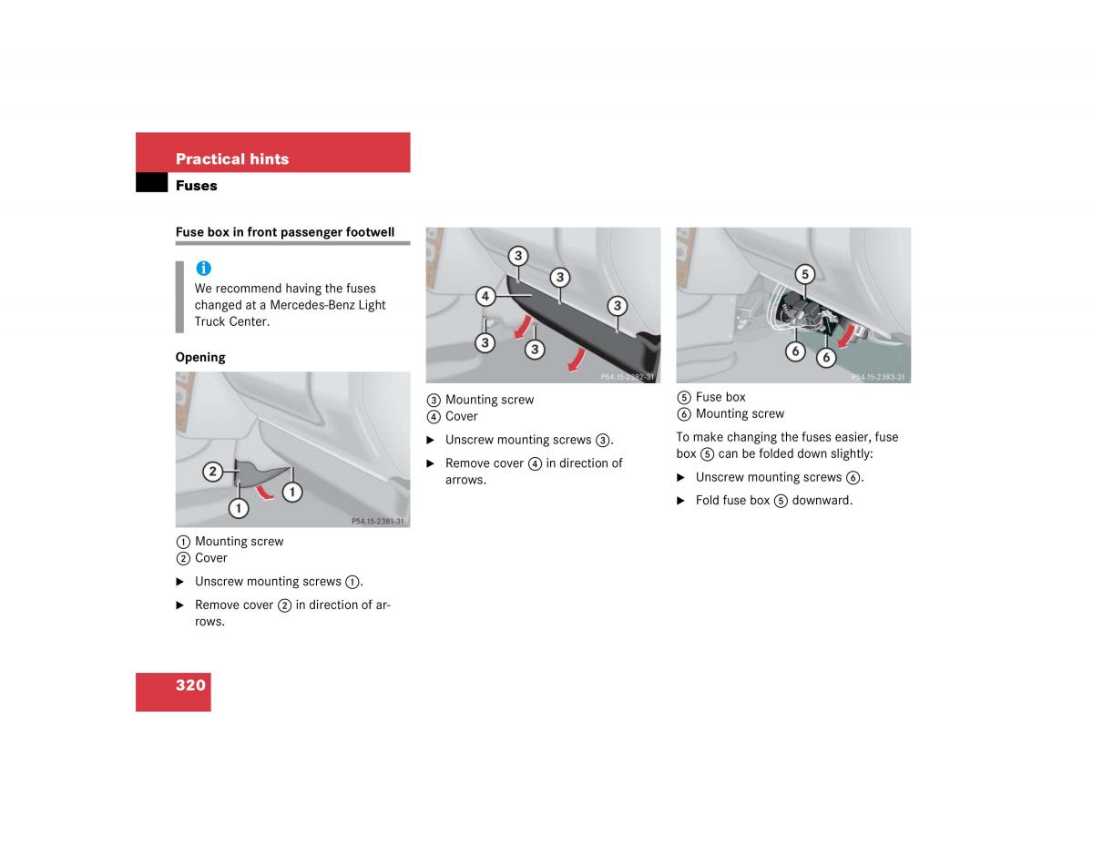 Mercedes Benz G500 G55 AMG owners manual / page 320