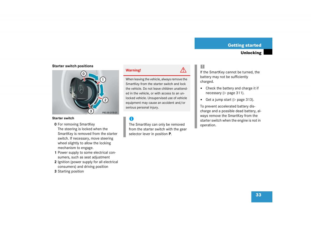 Mercedes Benz G500 G55 AMG owners manual / page 33