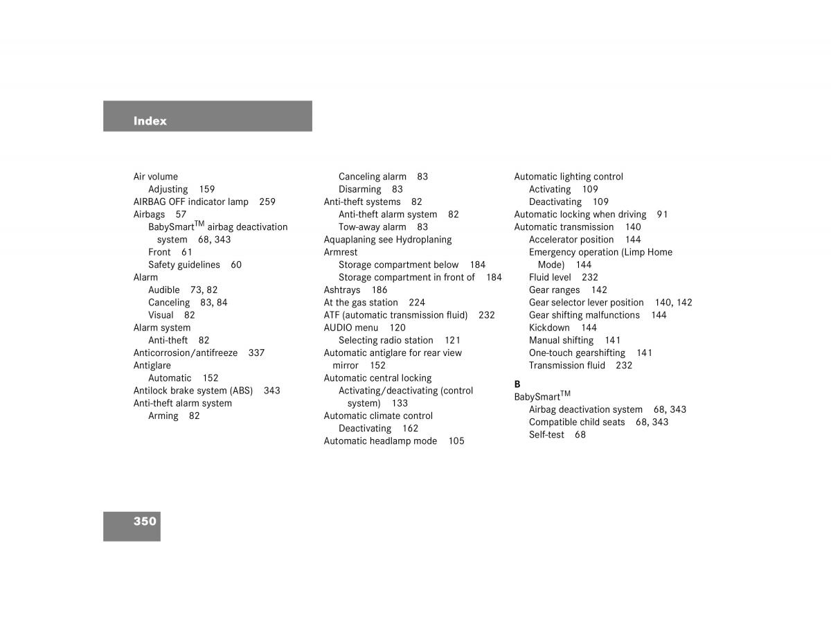 Mercedes Benz G500 G55 AMG owners manual / page 350