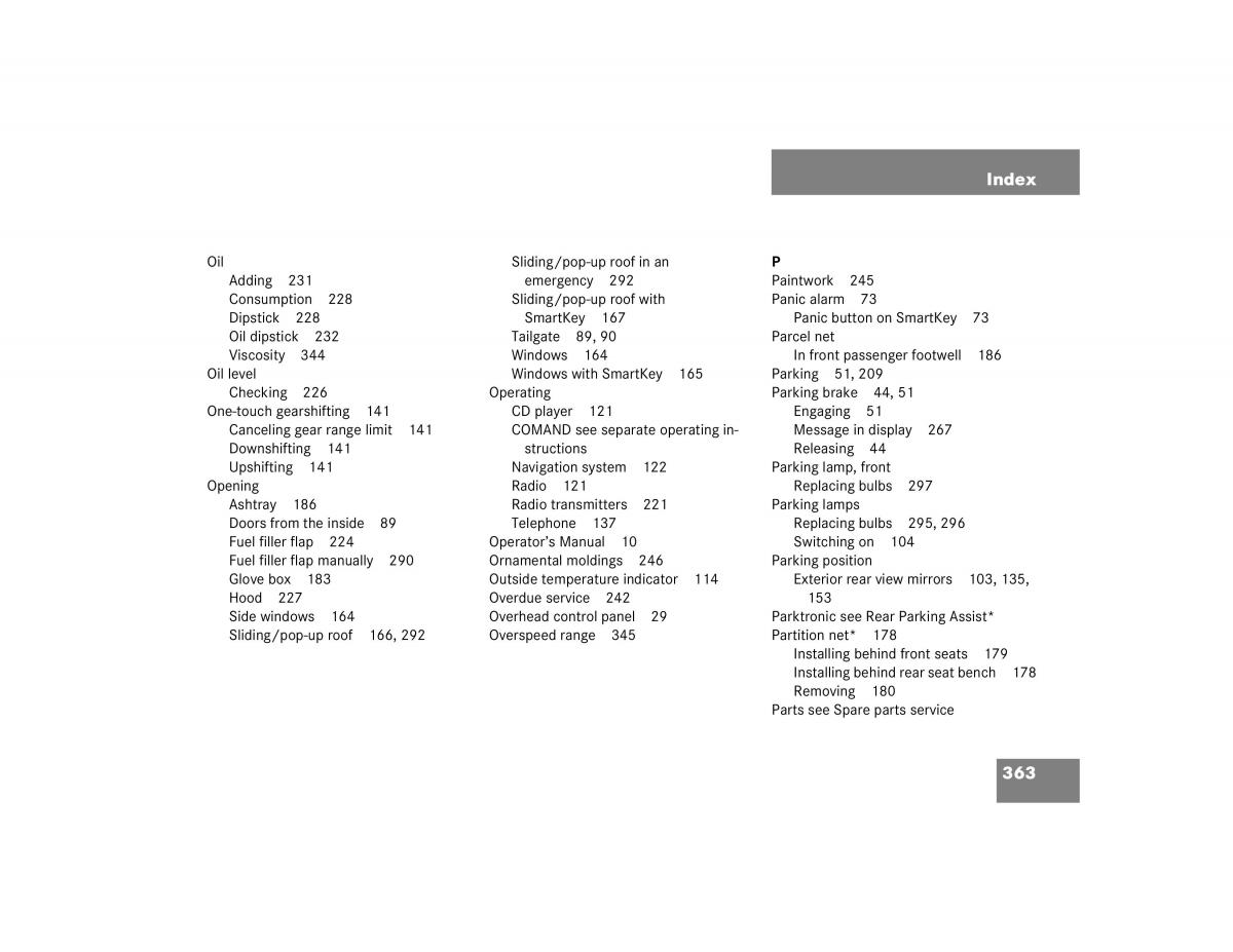 Mercedes Benz G500 G55 AMG owners manual / page 363