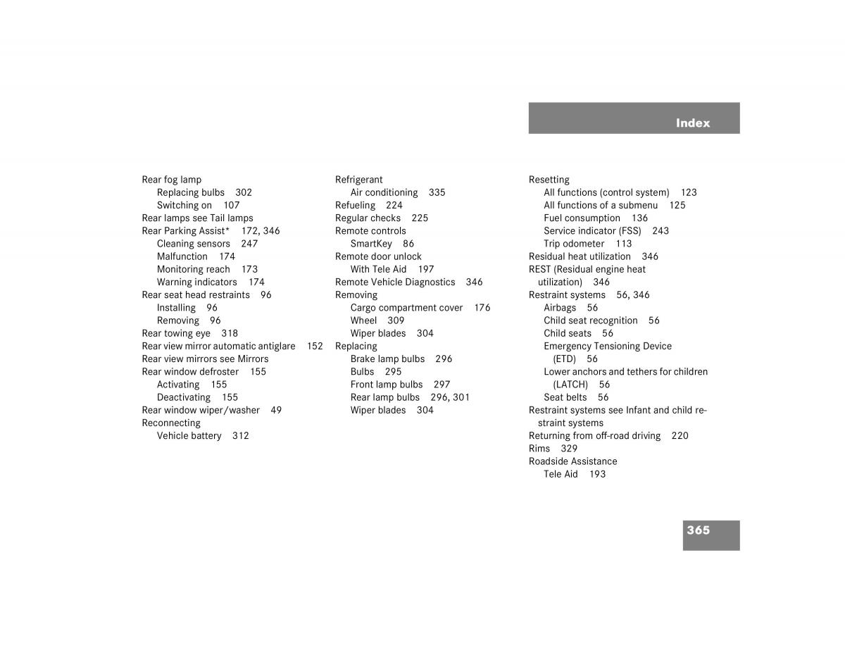 Mercedes Benz G500 G55 AMG owners manual / page 365