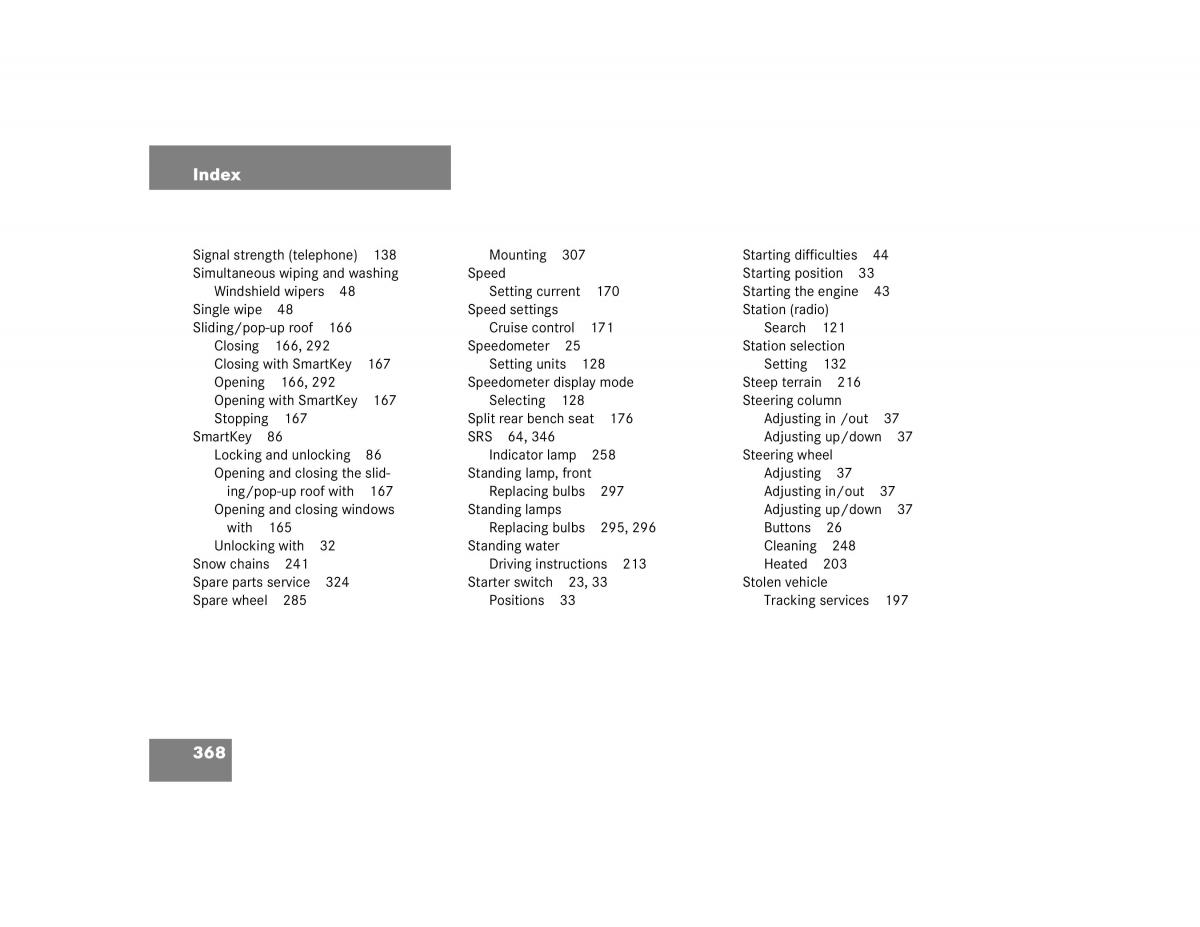 Mercedes Benz G500 G55 AMG owners manual / page 368