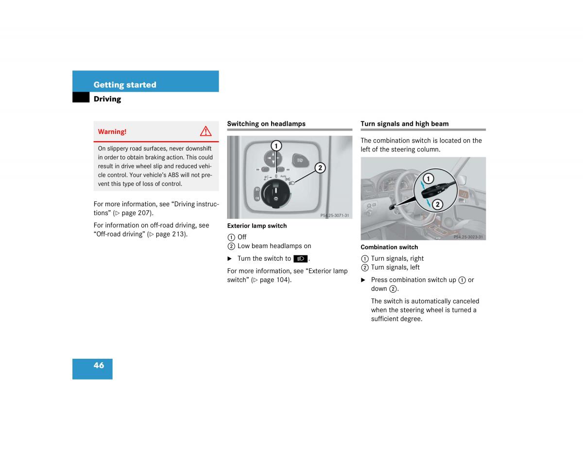 Mercedes Benz G500 G55 AMG owners manual / page 46