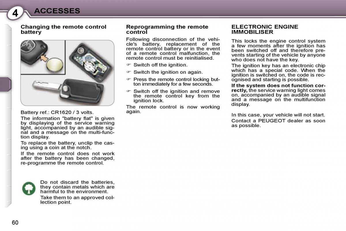 Peugeot 607 owners manual / page 60