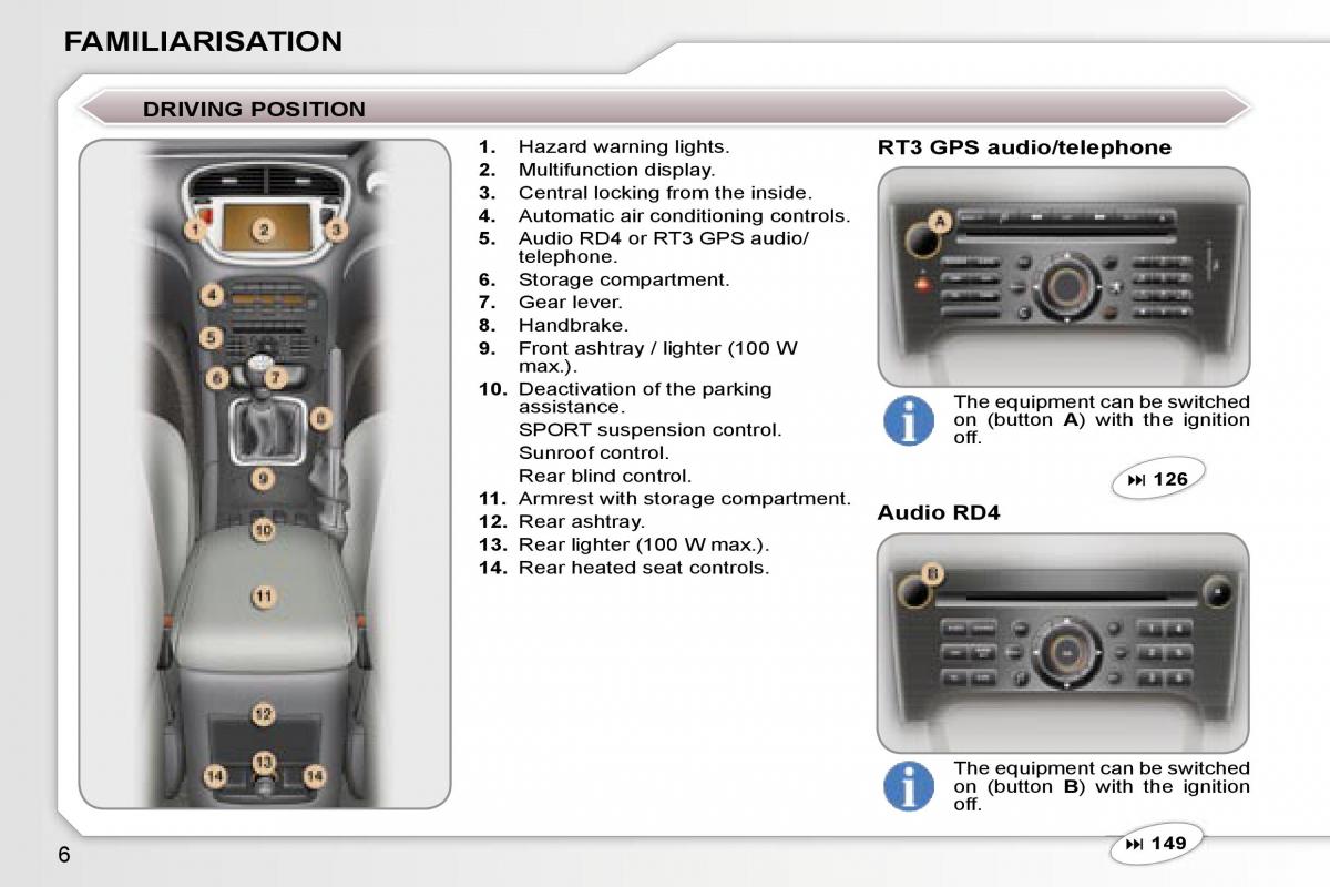 Peugeot 607 owners manual / page 62