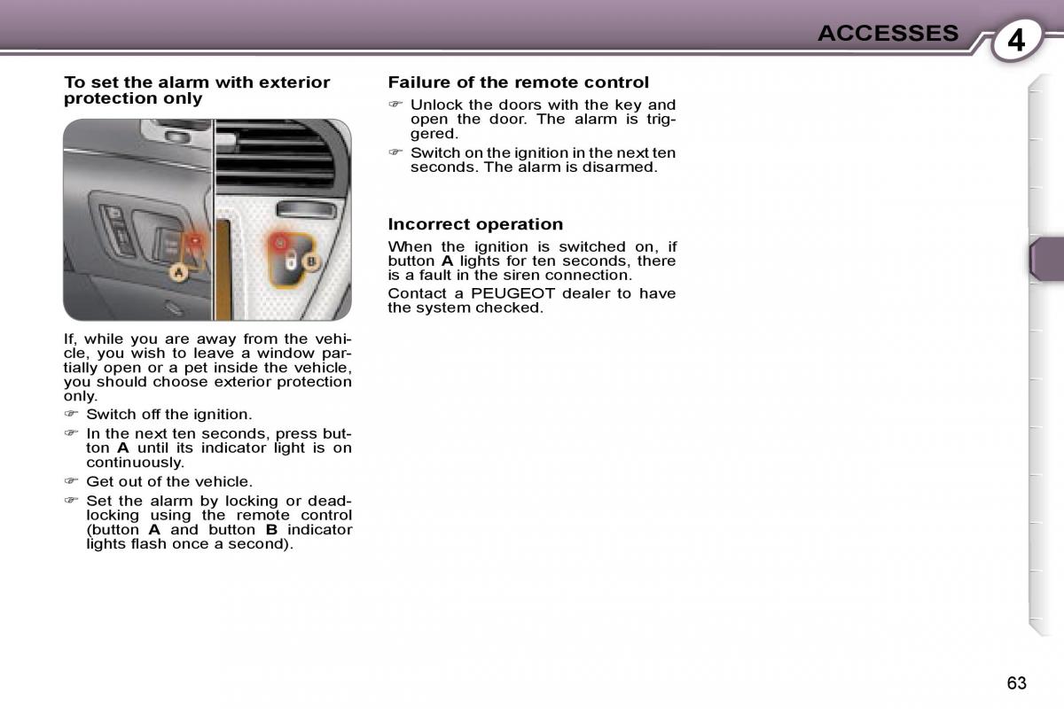 Peugeot 607 owners manual / page 66