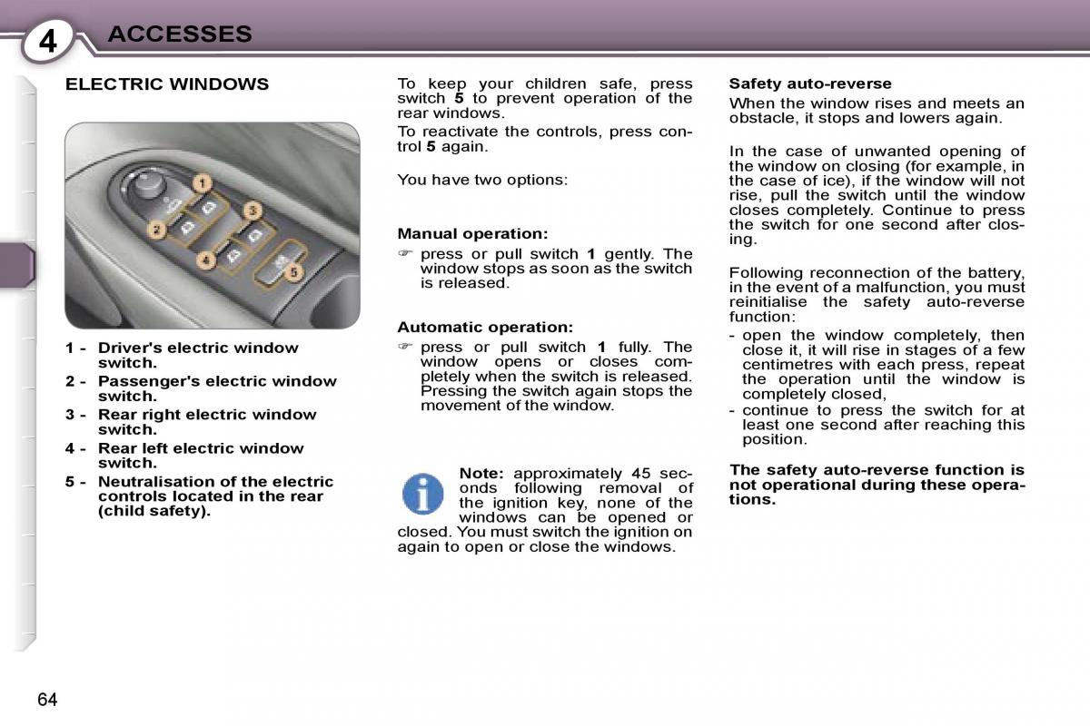 Peugeot 607 owners manual / page 67