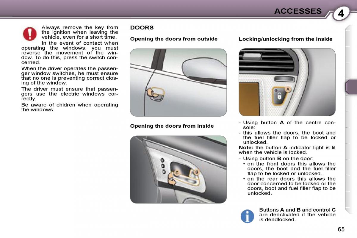 Peugeot 607 owners manual / page 68